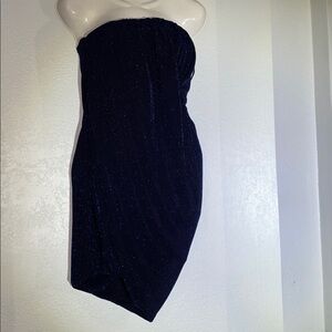 do & be dress shimmer blue strapless asymmetric size S